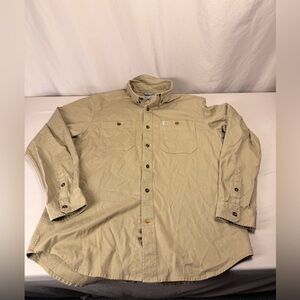 Carhartt Tan Work Shirt with Pocket Logo